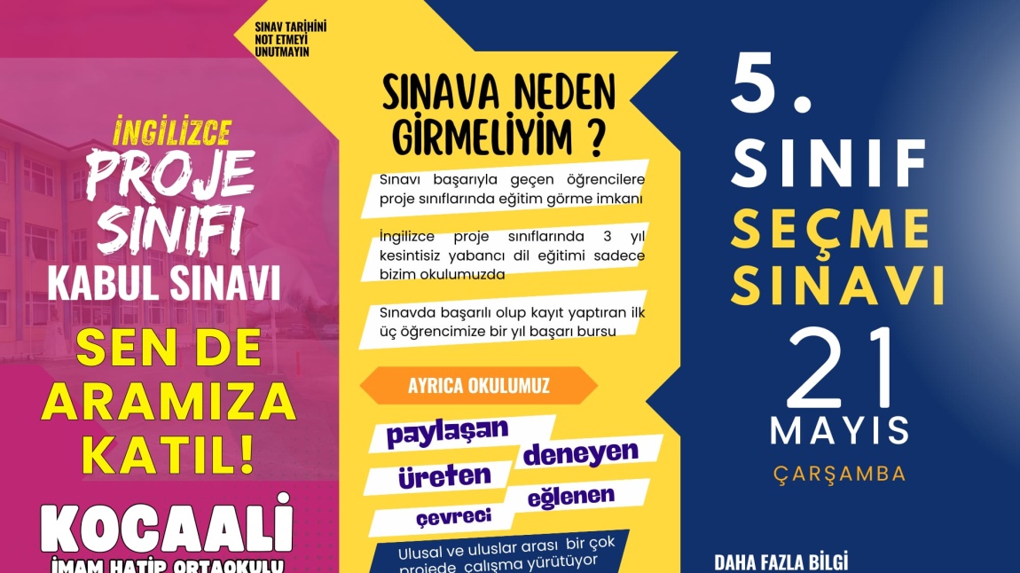 Proje Sınıfı Tanıtım Broşürümüz Yayında